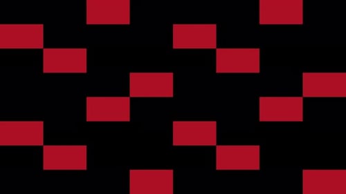 Geneva Collection: Opening of multiple red squares in checkered pattern shifting sideways inversely