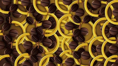 Coffee Beans 3d Rendering Icon Loop