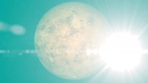 Animation des Venus-Planeten im Weltraum. 2918