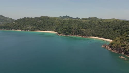 Tropical Coastline of Phuket Paradise Island in Thailand Aerial