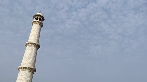 taj Mahal Piller with beautiful blue sky and clouds