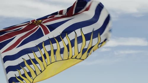 British Columbia Flag Waving in the Wind