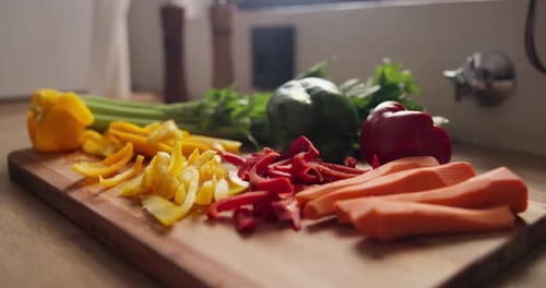 Assorted Raw Vegetables on Cutting Board