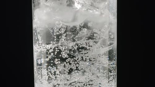 Close-Up of Bubbles in Refreshing Glass of Water