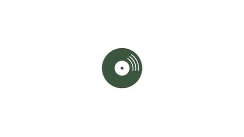 Flat Design Animated Music Record Sound Wave Icon