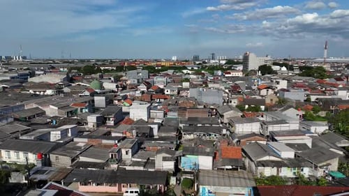 Urban Landscape of Jakarta with Industrial Backdrop