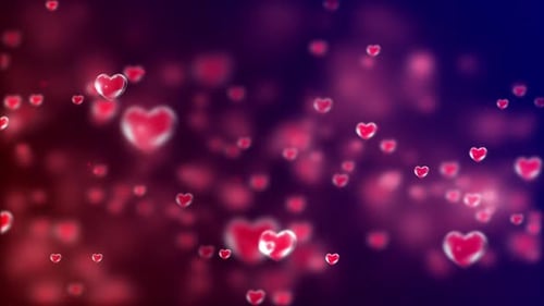 Animated Red Hearts Floating Romantic Background