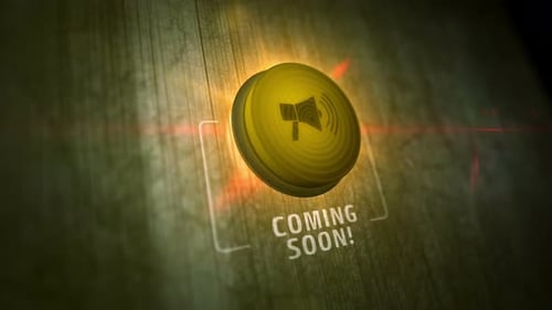 Animated Megaphone Button Press with Coming Soon Text