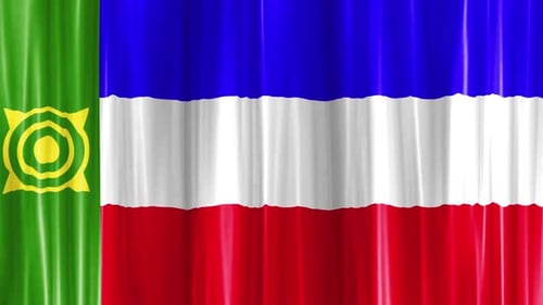 Waving Flag Realistic Fabric Loop Background