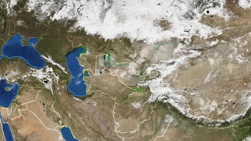 Animated Earth Zoom to Uzbekistan Map with Flag