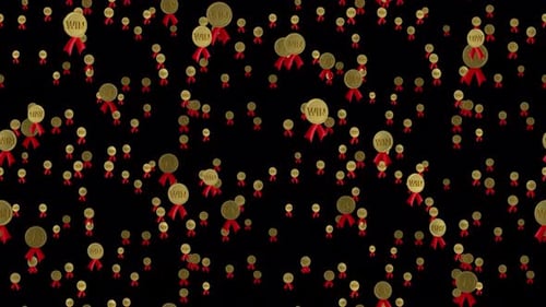 Medal loop tile rising with alpha. This 3d animation of gold medals with an alpha channel is loopabl