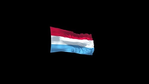 Luxembourg National Flag Waving Animation