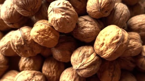 Pile of Walnuts Close Up Food Footage