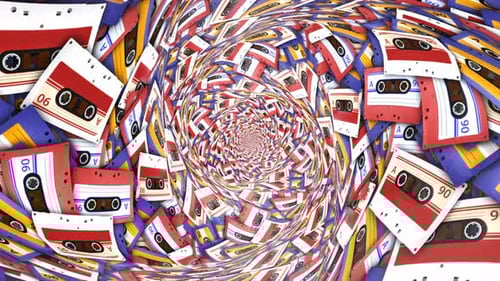 Into a Cassette Tapes Tunnel, Background, Loop
