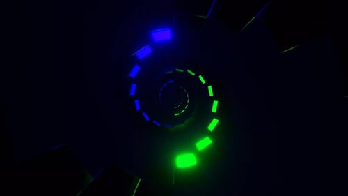 Blue And Green Neon Spiral Screens Background Vj Loop In 4K