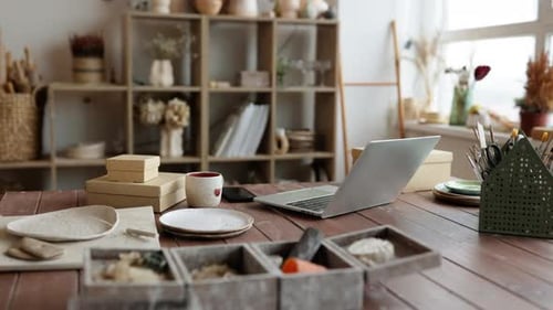 Empty Decor and Ceramic Tableware Retail Store