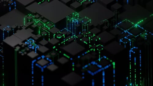 Futuristic Digital Network Data Flow Animation