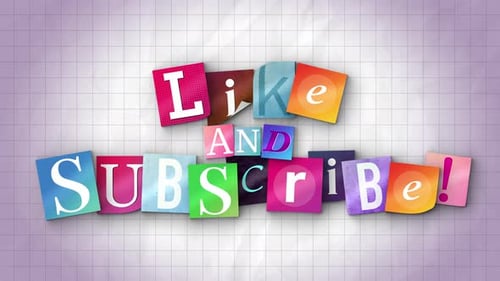 Magazine Paper Letters Like & Subscribe Caption