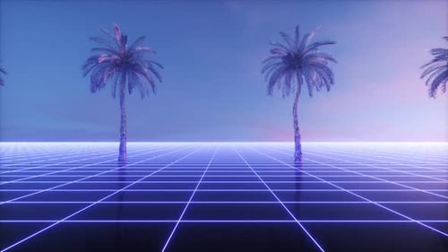 Palms Scrolling Synthwave Background