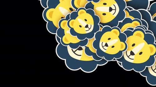 Cartoon lion transition 4K Alpha channel