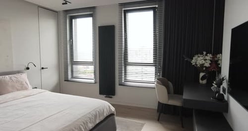 Modern Bedroom Interior with Comfortable Bed