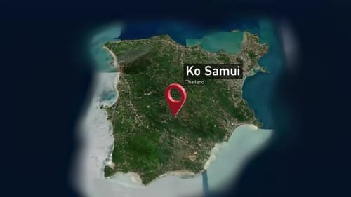 Ko Samui Island Map Zoom (Thailand) from Space to Earth