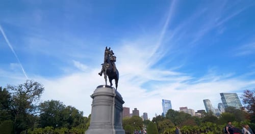 George Washington statue in Boston public gardens a monument to american history