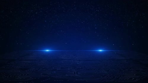 Abstrakter Cyber- oder Technologie-Scifi-Tunnel für digitale Landschaften mit fantastischem Lichthintergrund