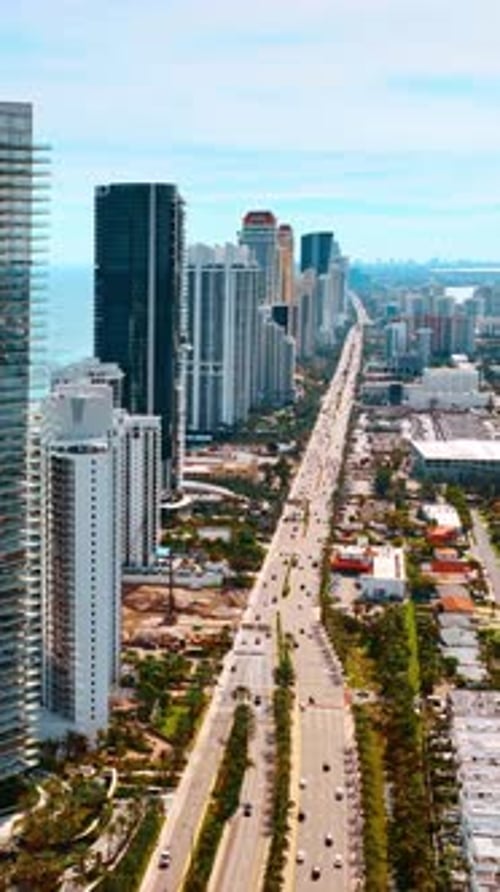 Stunning view of a sunny Miami Beach, Florida, USA.
