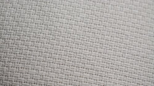 White Light Gray Linen Fabric Textile Material Macro Footage