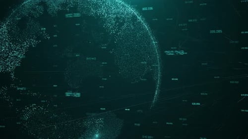 Earth Map Digital Connection and Social Network Global World Communications Data Blockchain