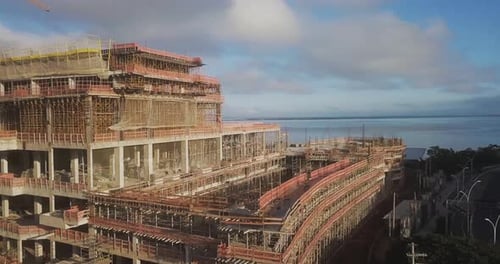 Acero y marco del sitio de construcción, bandeja aérea con espacio para copiar