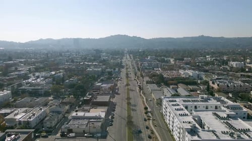 Aerial/Drone over suburban Los Angeles, California