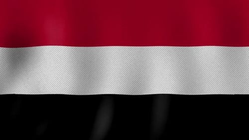 Yemen Flag Waving Realistic Fabric Seamless Loop