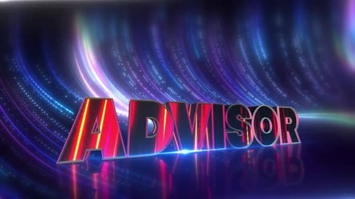 Advisor Futuristic Neon Text On Cybernetic Canvas