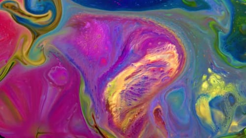 Swirling Abstract Fluid Art in Vibrant Colors
