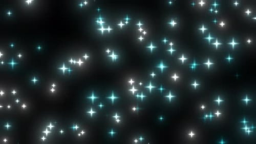 Seamless Loop of Sparkling Cyan and White Stars