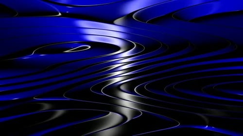 Abstract Blue and Black Fluid Waves Motion Background