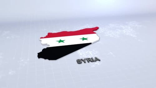 Syrien-Karte mit Flagge