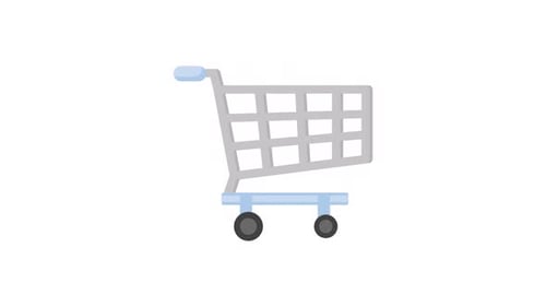 Animated Flat Design Shopping Cart Icon