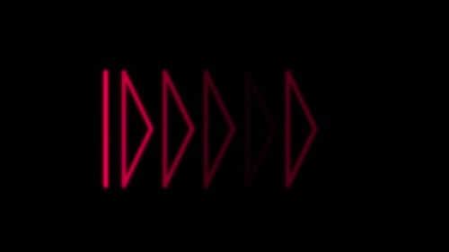 Animation of Pink Neon Arrow Pointing Right on black background