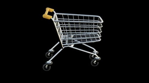 3D Animated Shopping Cart Icon Rotating