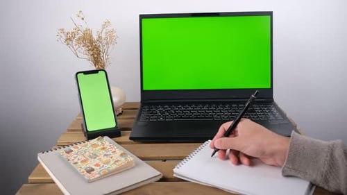 man working green screen