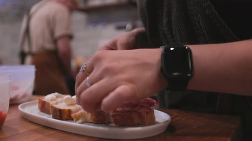 Food Preparation in a Restaurant Kitchen