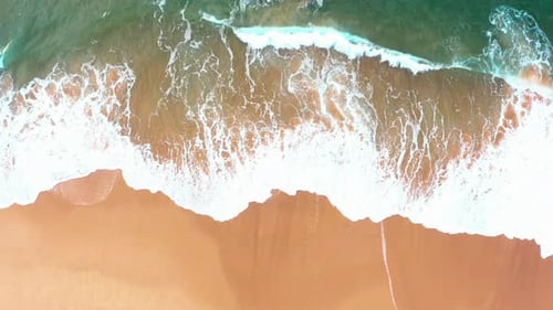 Serene Aerial View of an Empty Ocean Beach