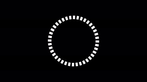 HUD element made of white strokes moving in circle seamless loop alpha channel 3d render