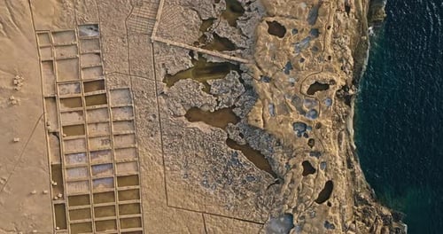 Salt Plant in Zebbug on the Island of Gozo Malta Aerial View