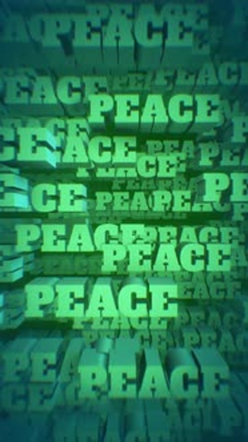 Kinetic 3D Peace Word Animation Loop