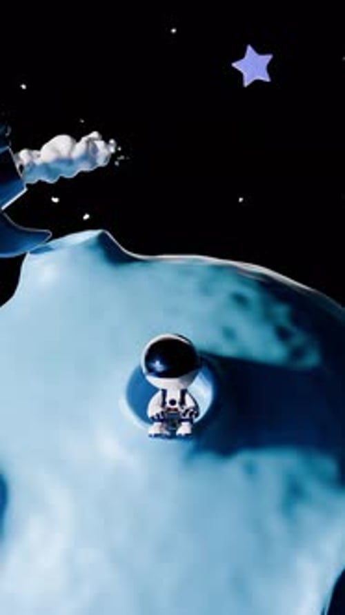 Cartoon Astronaut Loop Animation Satisfying Video