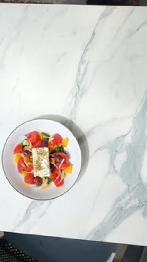 Appetizing Salads Placed on Kitchen Table